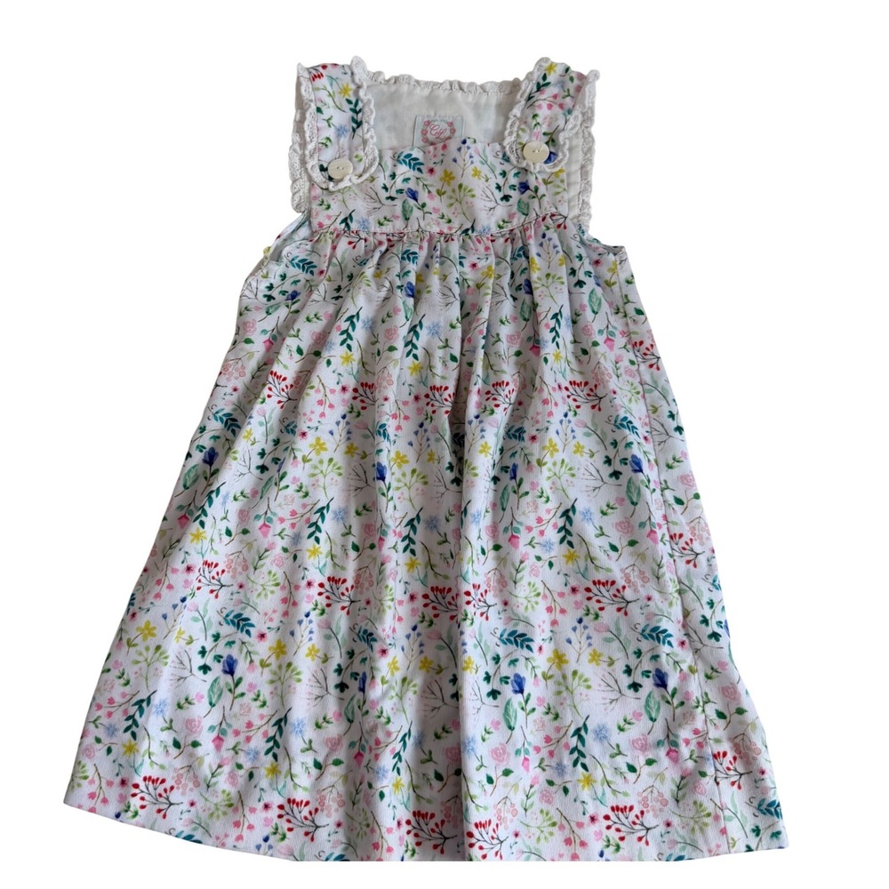 Cecil and Lou Floral Print Eyelet Trim Dress Size 4